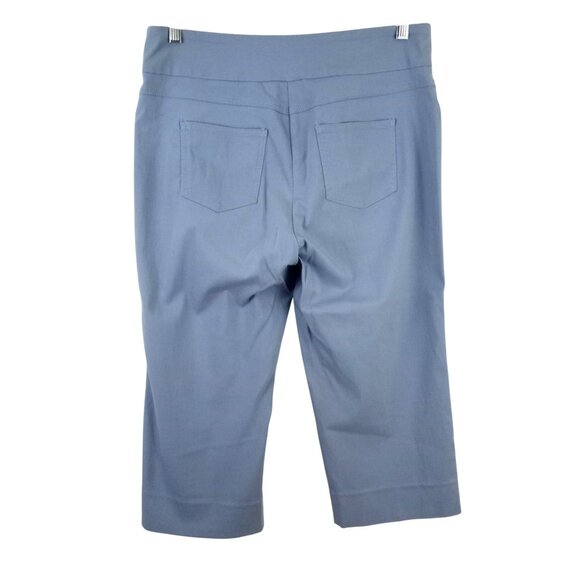 Ruby Rd. Womens 12 Light Blue Pull On Capri Stretch Pants - Picture 3 of 4